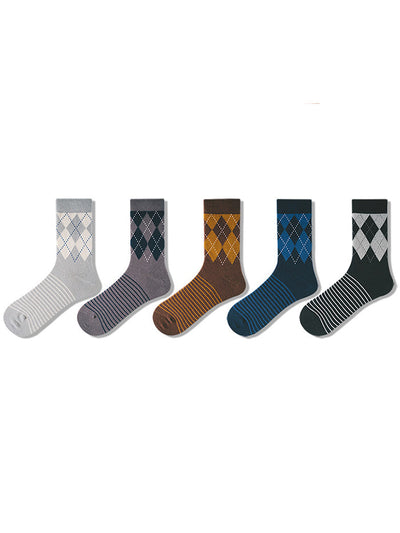 5 Pack Men's Vintage Diamond Socks