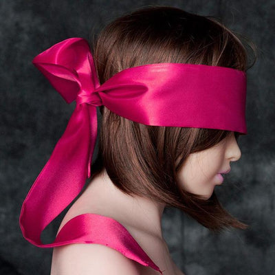 Black/rose red double-sided eye mask