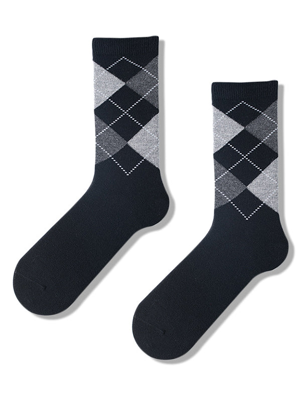 5 Pack Men's Textured Retro Calf Sock