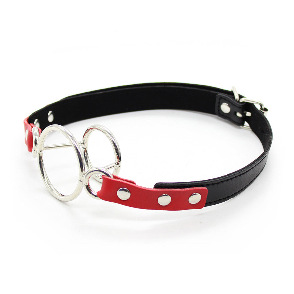 Metal Ring Plug Leather Double Ring Mouth Ball