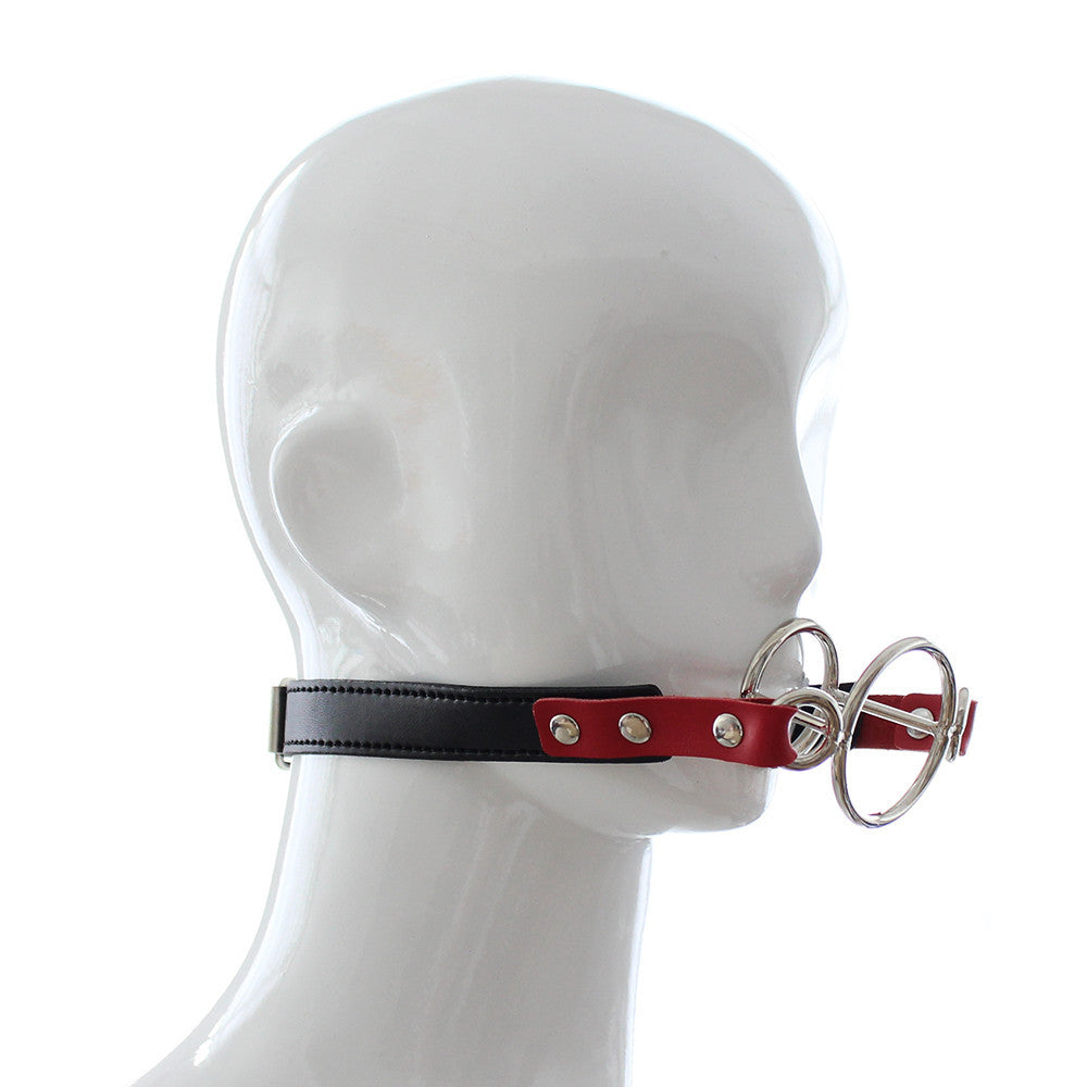 Metal Ring Plug Leather Double Ring Mouth Ball