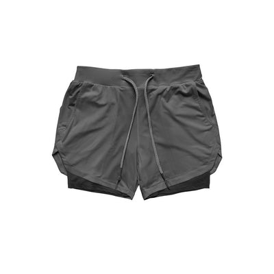 Quick Drying Men's Double Skinny Sports Shorts - versaley