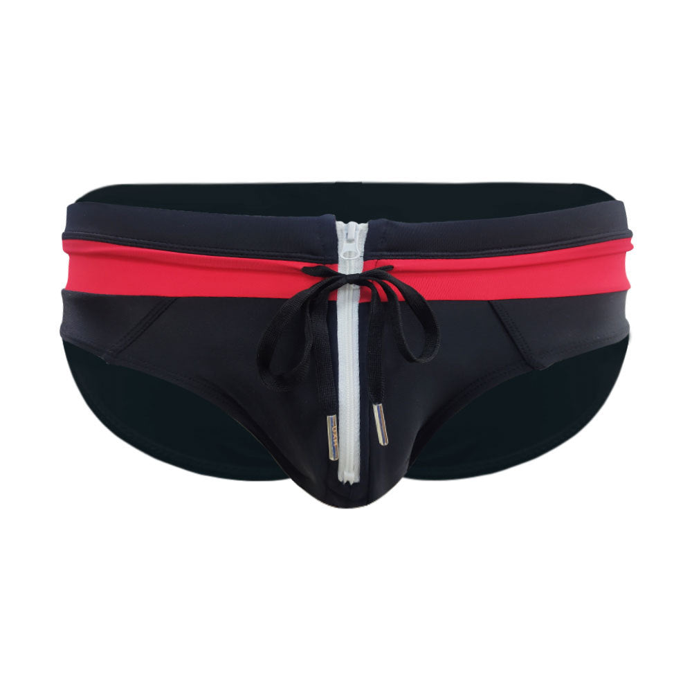 Sexy Open Front Zipper Style Mens Swimsuit  Brief