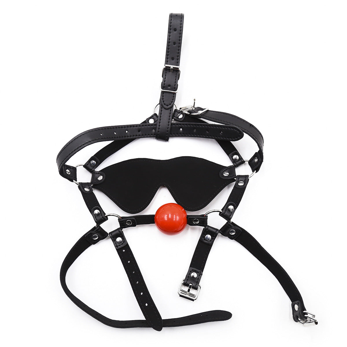 Solid Red Ball Mouth Gag Harness Gag