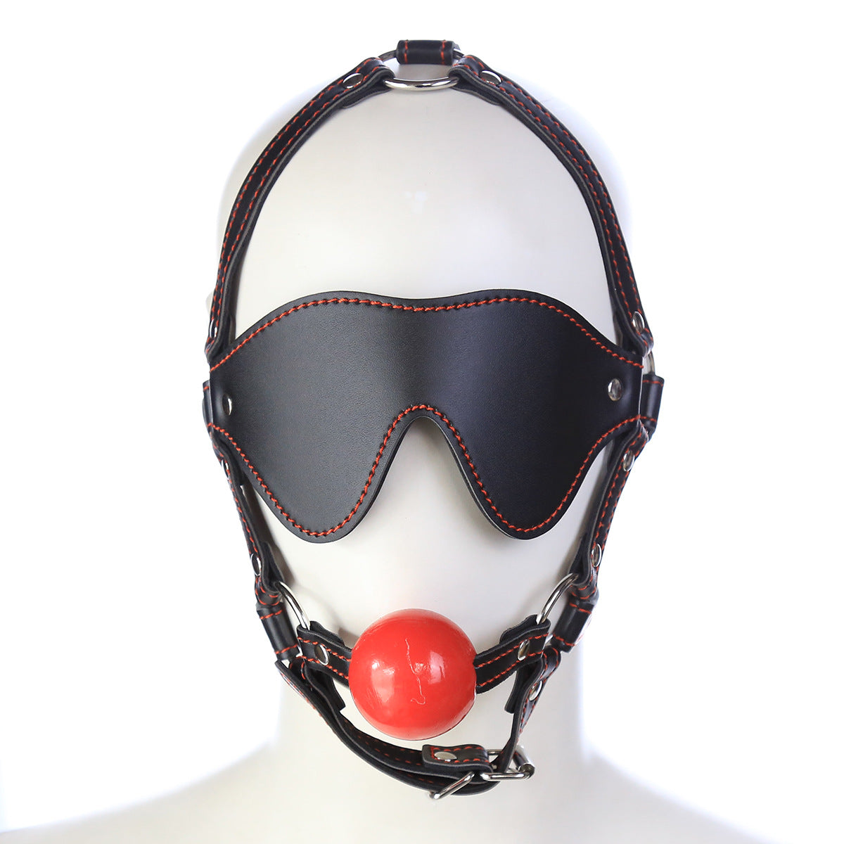 Solid Red Ball Mouth Gag Harness Gag