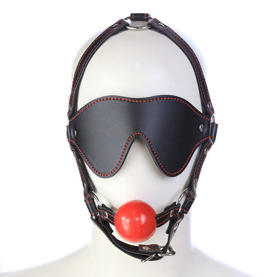 Solid Red Ball Mouth Gag Harness Gag
