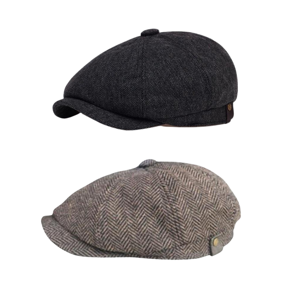 Tommy Shelby Peaky  Newsboy Hats Vintage Herringbone Octagon Cap - versaley