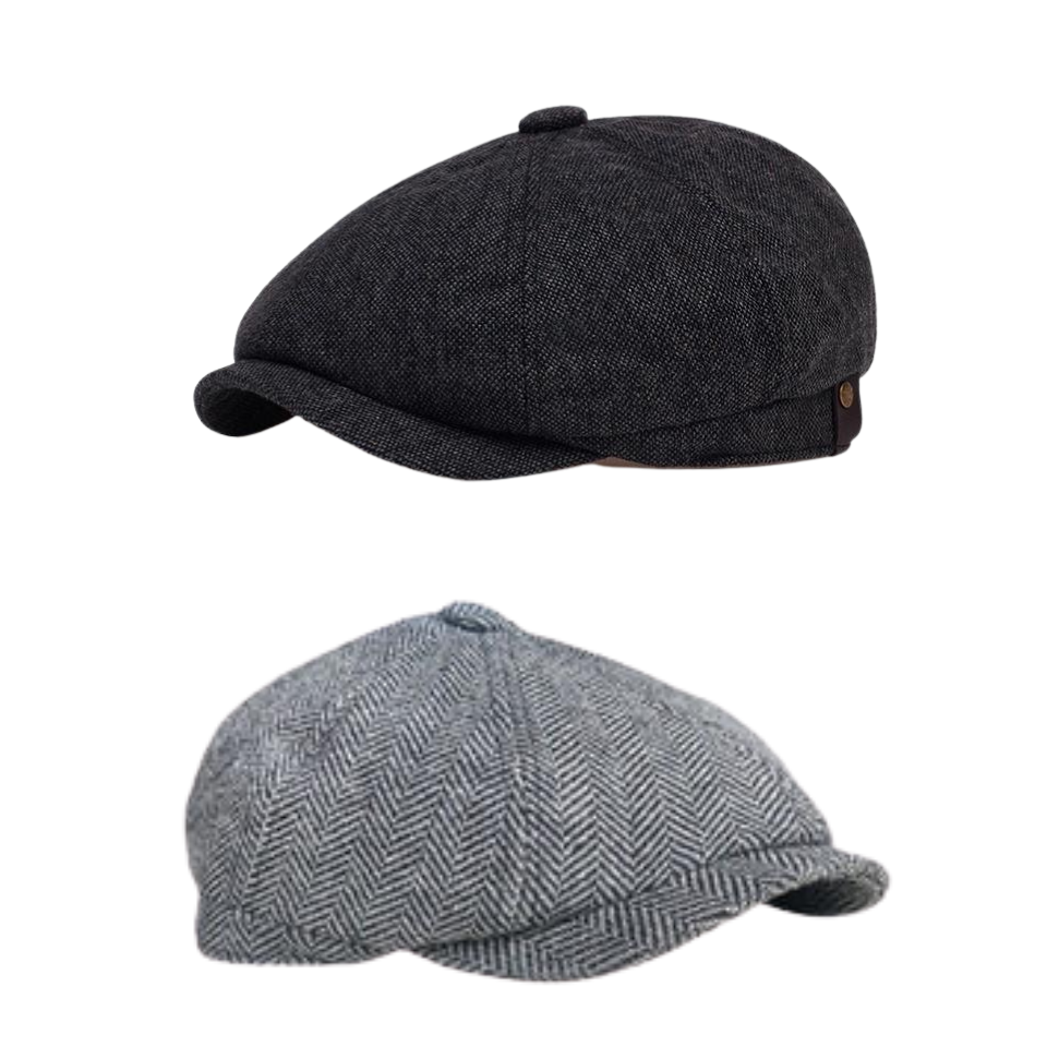 Tommy Shelby Peaky  Newsboy Hats Vintage Herringbone Octagon Cap - versaley