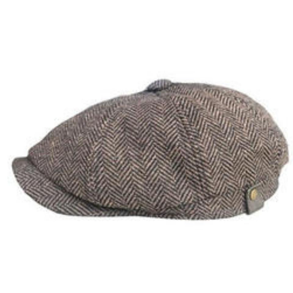 Tommy Shelby Peaky  Newsboy Hats Vintage Herringbone Octagon Cap - versaley
