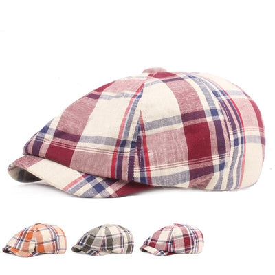 "NY-Parker" Newsboy Plaid Cap - versaley