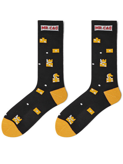 Men's Jacquard-knit Critter Calf Socks