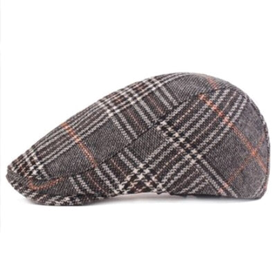 "Bauer" Plaid Cotton Flat Cap - versaley