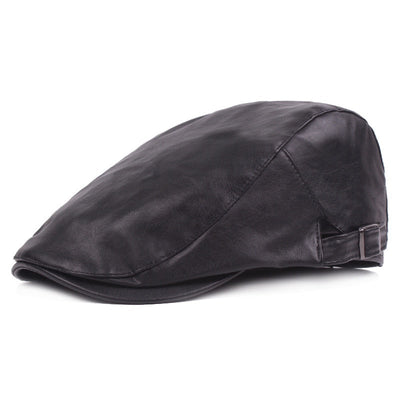 "Tiffen" Leather Flat Cap - versaley