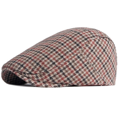 "Moreau" Plaid Wool Flat Cap - versaley