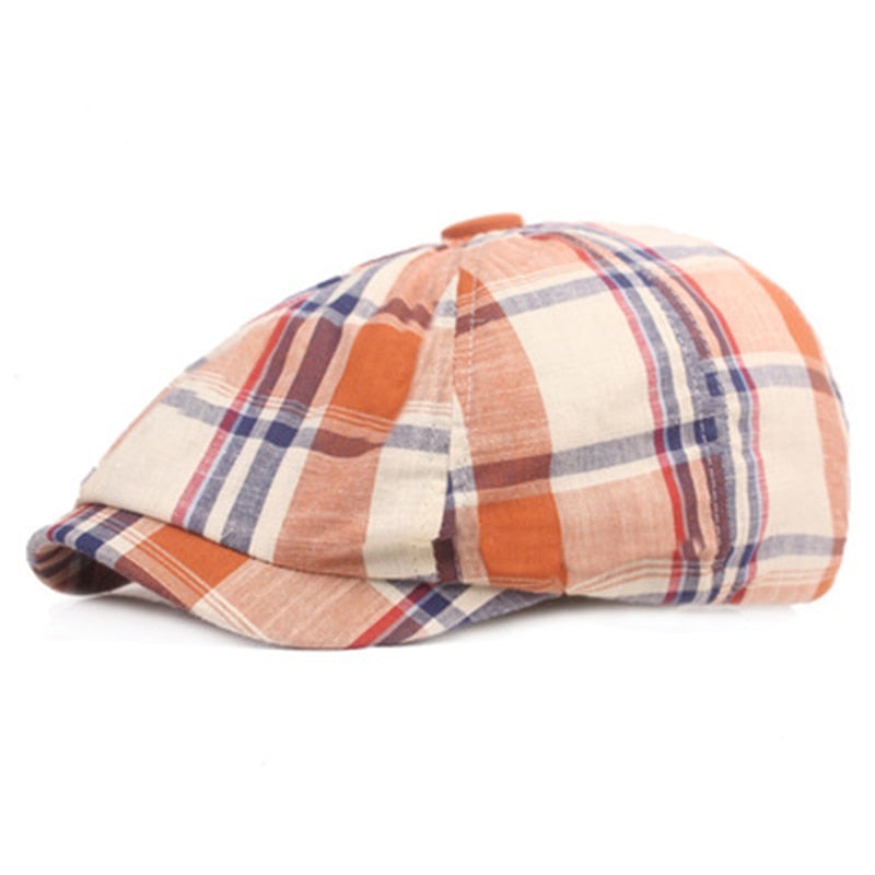 "NY-Parker" Newsboy Plaid Cap - versaley