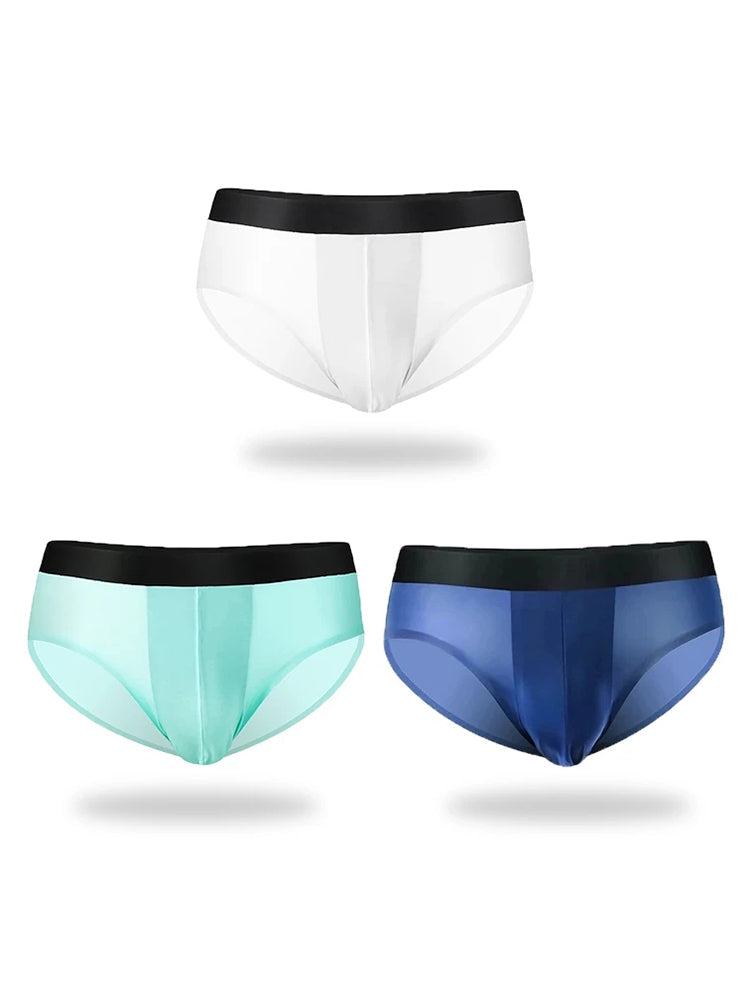 3 Pack Double Layer Silk Snug-fit Men's Underwear - versaley