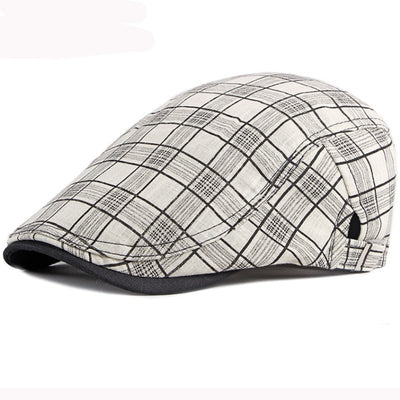 "Blackbird" Plaid Cotton Flat Cap - versaley