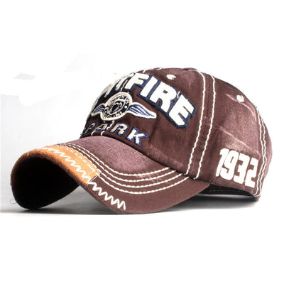WASHED COTTON EMBROIDERED PATCH BASEBALL CAP - versaley