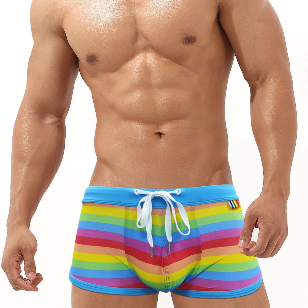 Baby Blue Rainbow Swim Trunks - Oh My Underwear