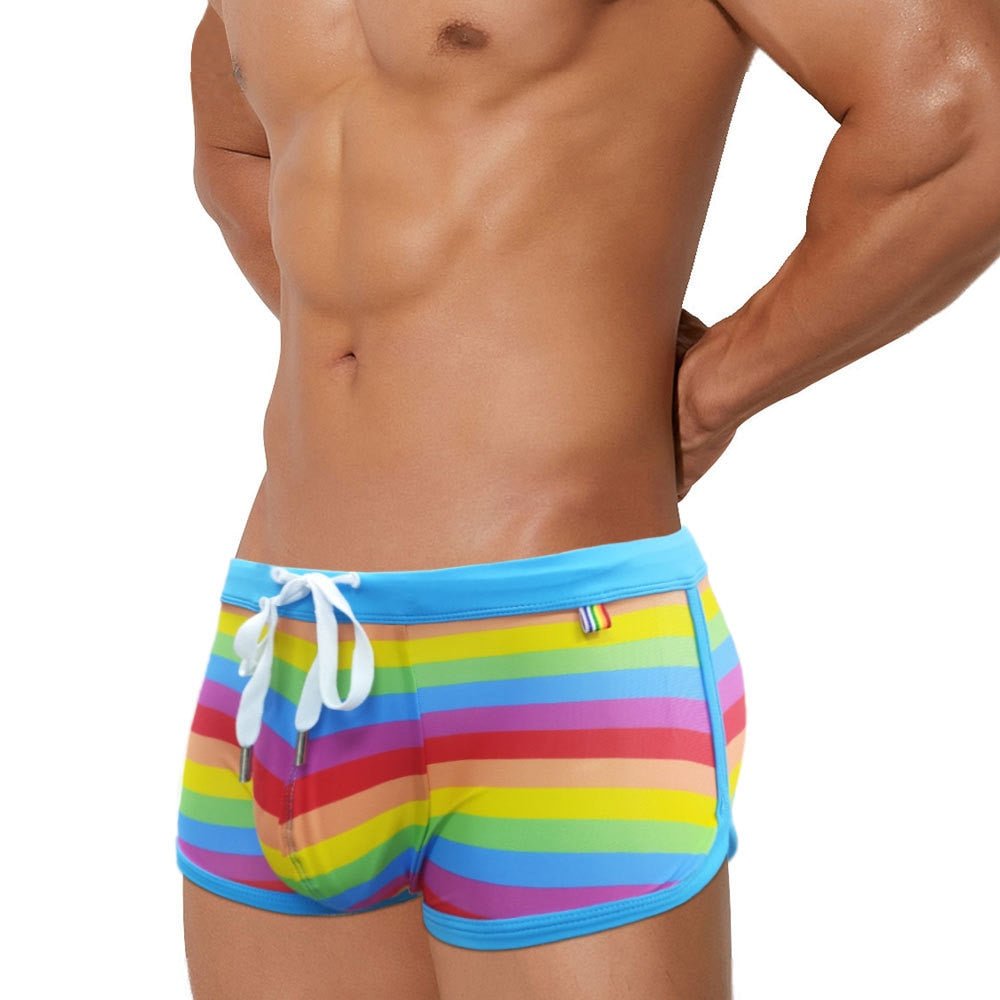 Baby Blue Rainbow Swim Trunks