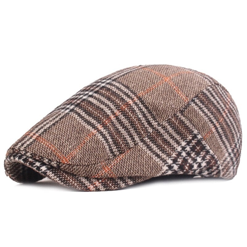 "Bauer" Plaid Cotton Flat Cap - versaley