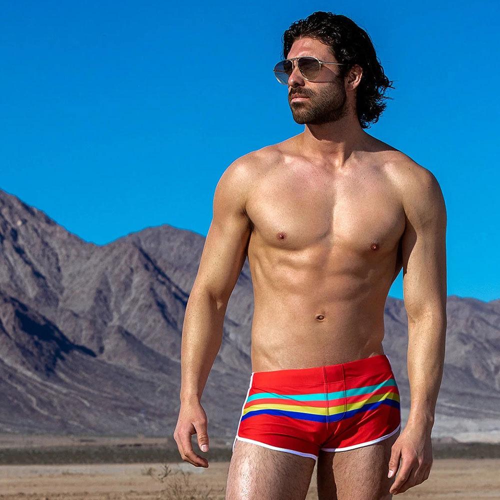 Be Bold Rainbow Band Swim Trunks swimwear