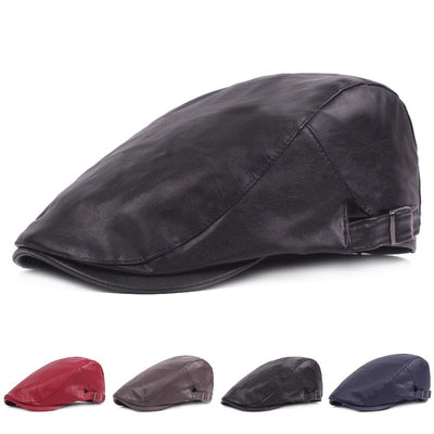 "Tiffen" Leather Flat Cap - versaley