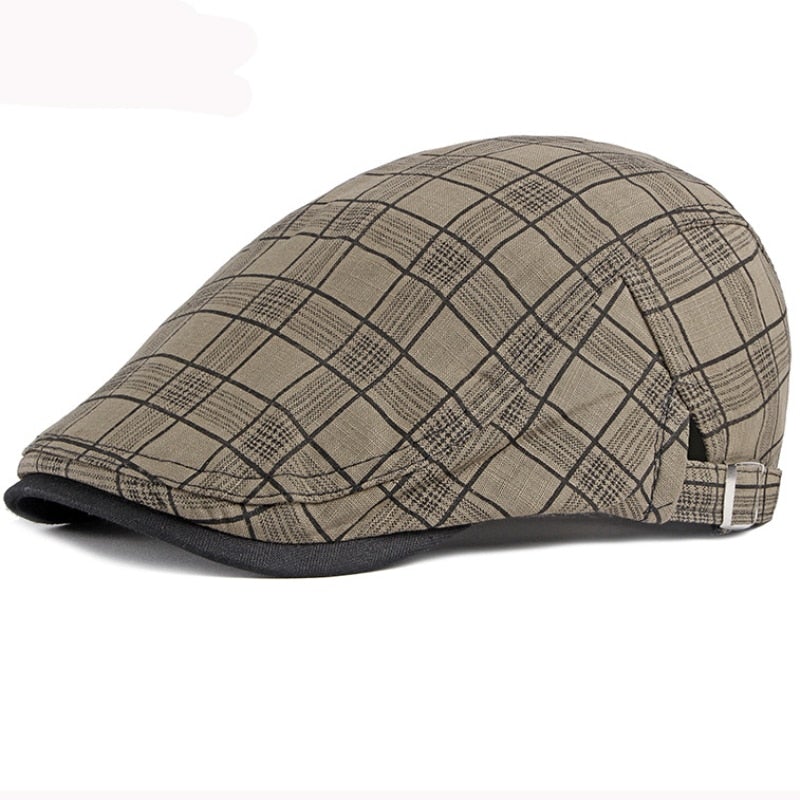 "Blackbird" Plaid Cotton Flat Cap - versaley