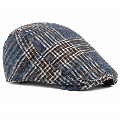 "Scholes" Tartan Cotton Flat Cap - versaley