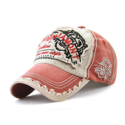 TIGER HEAD EMBROIDERED BASEBALL CAP - versaley