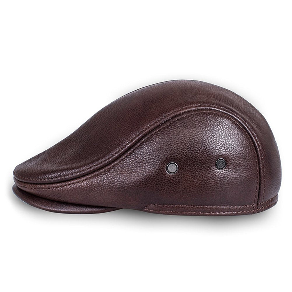 Classic Cowhide PU Flat cap - versaley