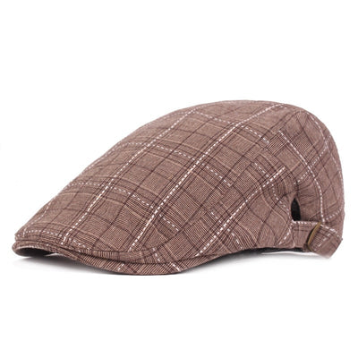 "Miller" Plaid Cotton Flat Cap - versaley