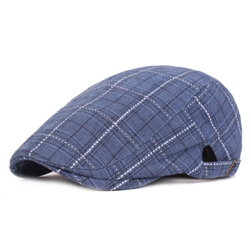 "Miller" Plaid Cotton Flat Cap - versaley