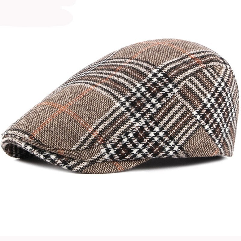 "Scholes" Tartan Cotton Flat Cap - versaley