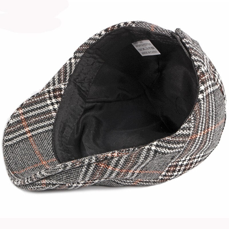 "Scholes" Tartan Cotton Flat Cap - versaley