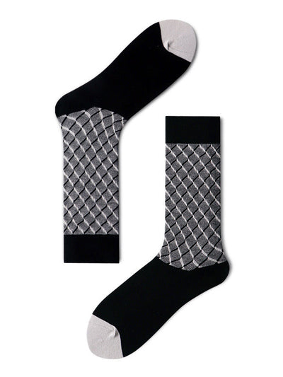 Men's Dress Woven Plaid Calf Socks