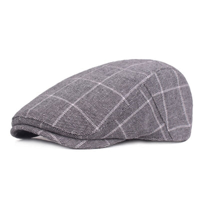 "Schneider" Plaid Cotton Flat Cap - versaley