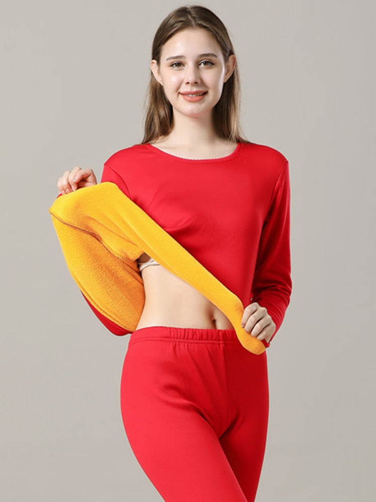 Couples Thickened Fleece Thermal Underwear Pajamas