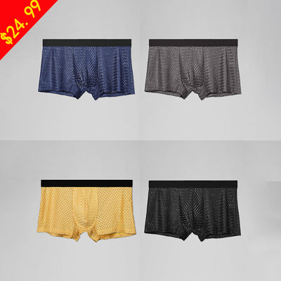 4 Pack Cool Mesh Ice Silk Men's Trunks - versaley