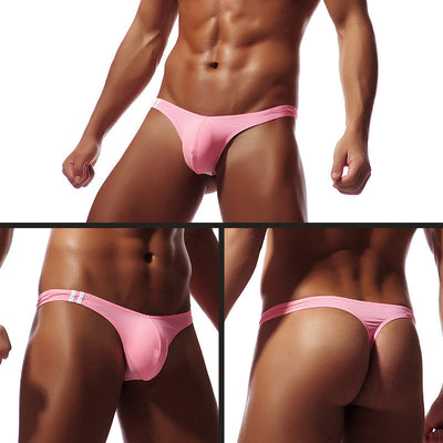 Men's U Convex Pouch Ice Silk Thongs - versaley