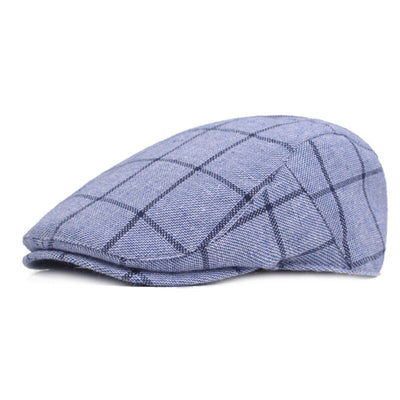 "Schneider" Plaid Cotton Flat Cap - versaley