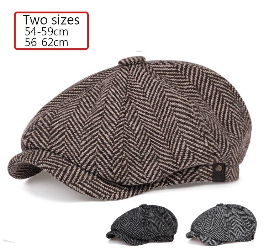 "Shelby" Herringbone Newsboy Cap - versaley