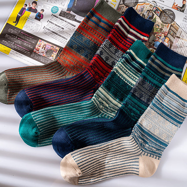 4 Pack Retro Ethnic Style Crew Socks