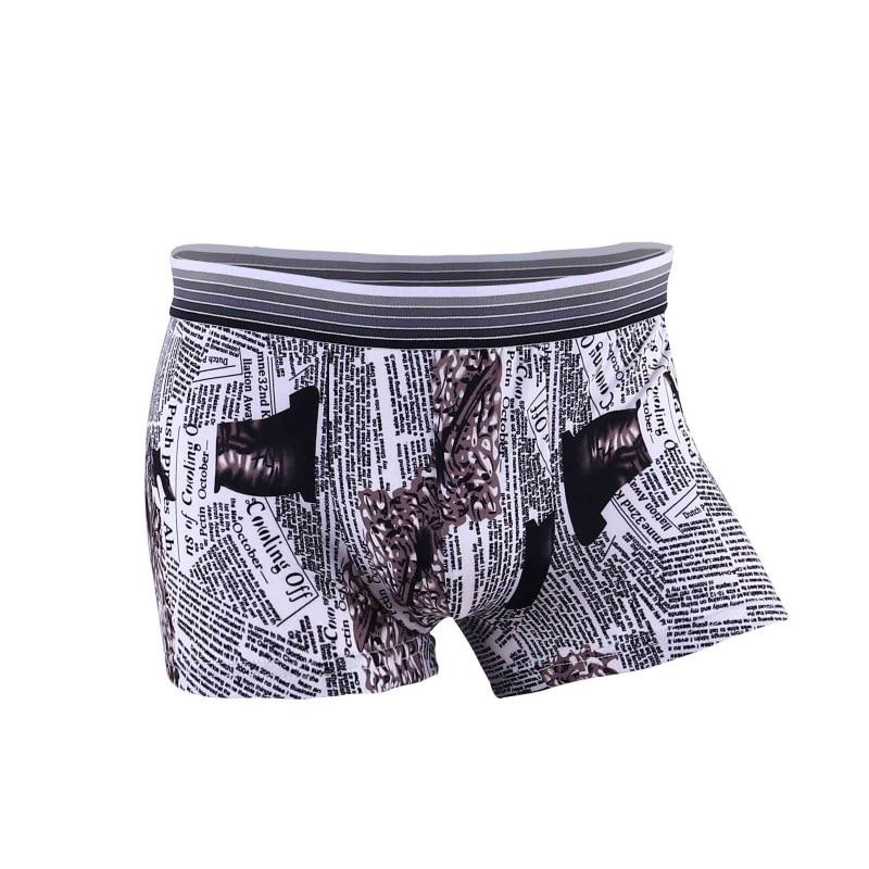 Ice Silk Soft Breathable Fashion Young Mens Boxers Cartoon Skull Personality U Pouch Seamless Underpants - Harrislynn