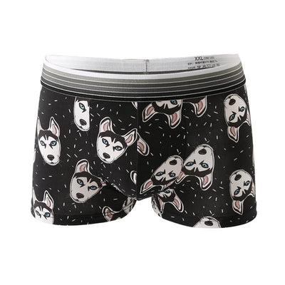 Ice Silk Soft Breathable Fashion Young Mens Boxers Cartoon Skull Personality U Pouch Seamless Underpants - Harrislynn