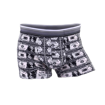 Ice Silk Soft Breathable Fashion Young Mens Boxers Cartoon Skull Personality U Pouch Seamless Underpants - Harrislynn