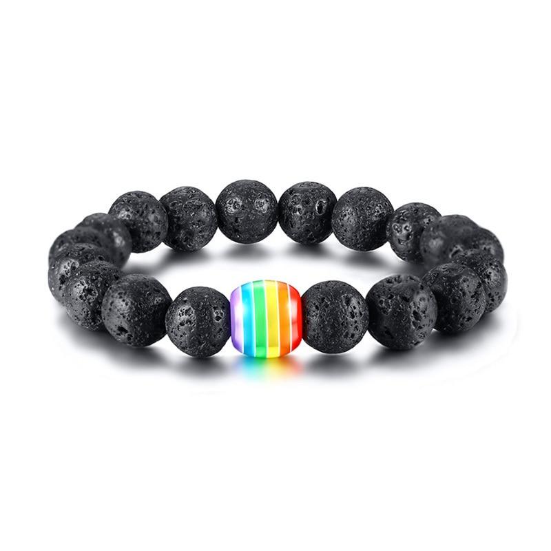 Lava Stone Rainbow Bracelet