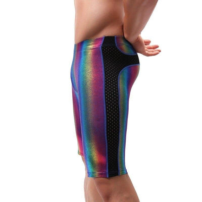 Metallic Rainbow Capri Shorts