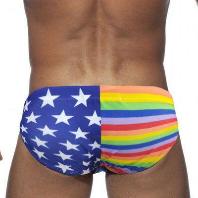 Patriotic Rainbow Swim Briefs