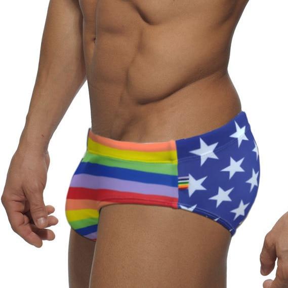 Patriotic Rainbow Swim Briefs